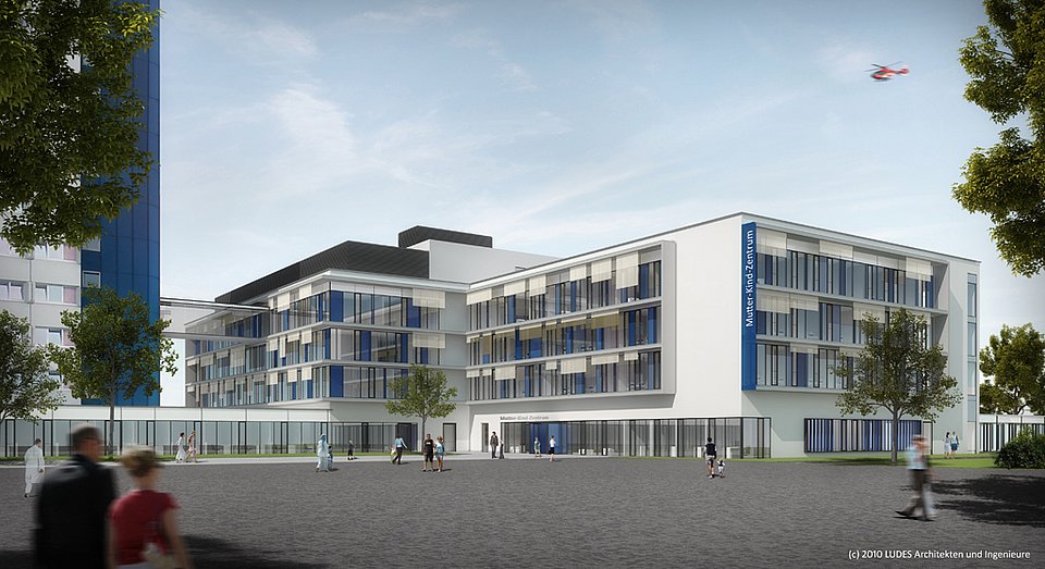 Neubau Kinderklinik Augsburg / Mutter-Kind-Zentrum Schwaben als "Green Hospital"